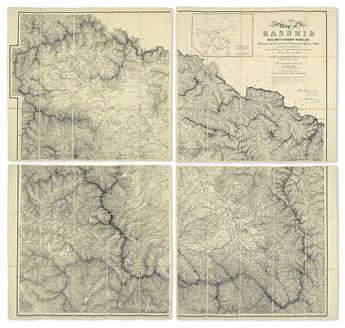 MONTGOMERIE, THOMAS GEORGE.  Map of Kashmir with Part of Adjacent Mountains.  1859